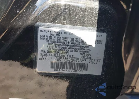 2025 Nissan Kicks Sv Fwd from USA, damaged, VIN 3N8AP6CAXSL300923